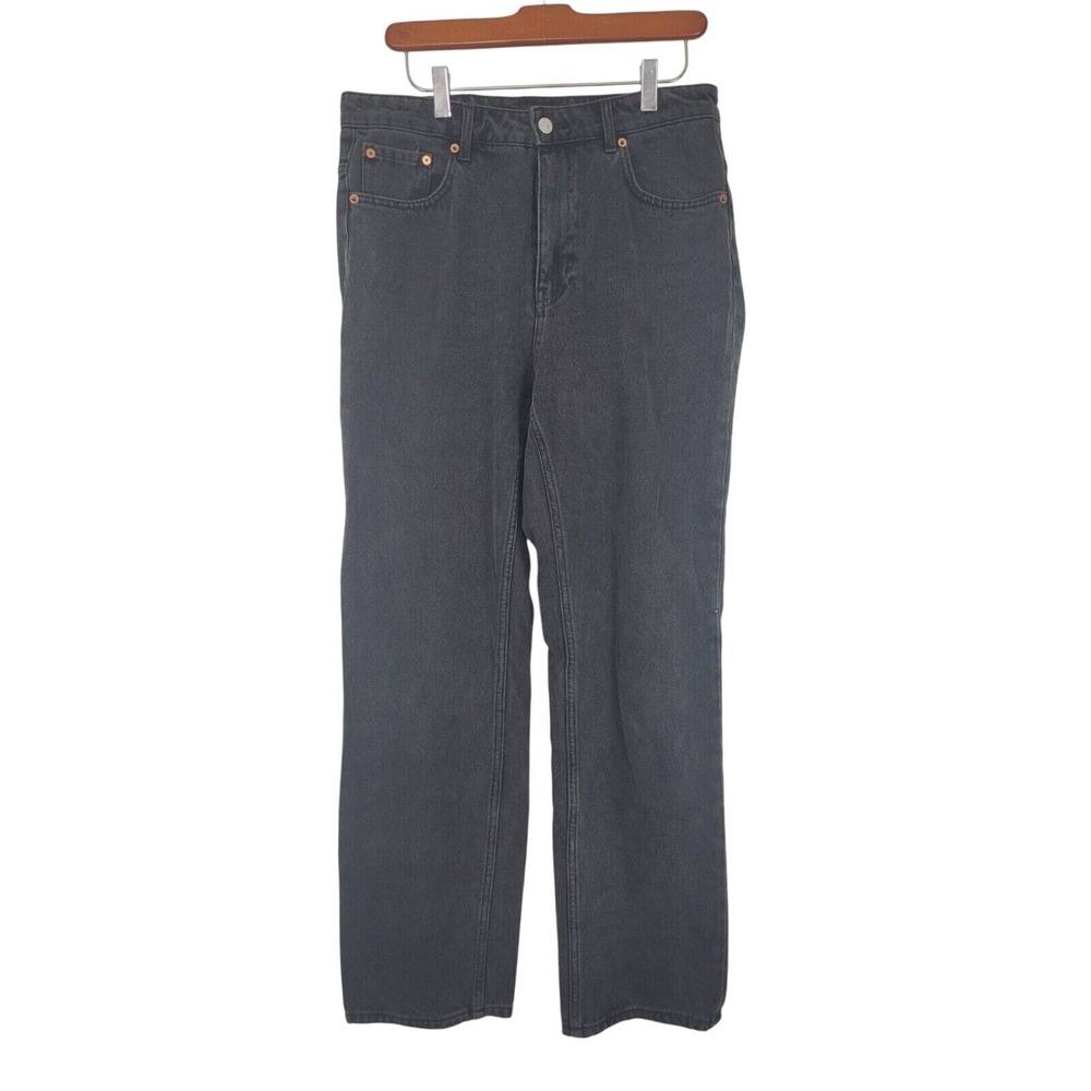 Weekday Voyage Jeans 31/30 Womens Black Dark Wash High Rise Bootcut Denim